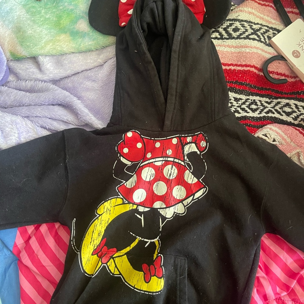 Disney Kids Black Hoodie with Red and Yellow Design
